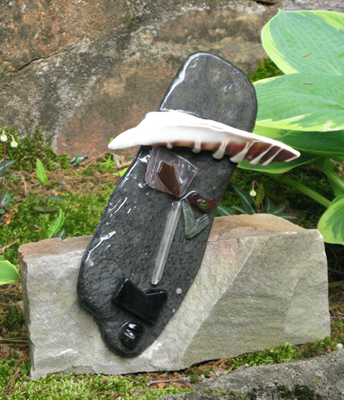 Sir Wences, stone portrait, Mary Lou Diekmann